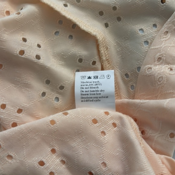 Pale Yellow Eyelet Open Lightweight Cardigan with Ruffle Bottom - Picture 9 of 9